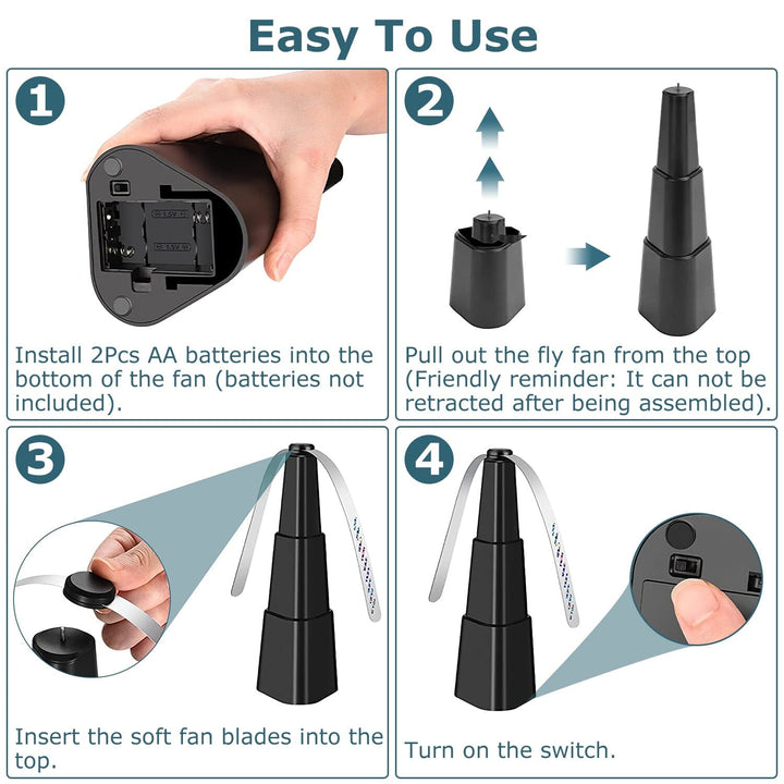 Stornfield | 4-Piece: Battery-Operated Table Fly Repellent Fan Insect Repellent