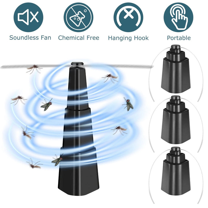 Stornfield | 4-Piece: Battery-Operated Table Fly Repellent Fan Insect Repellent