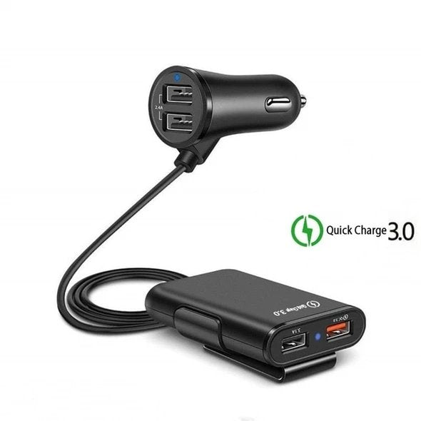 4-Port USB Car Charger with Extension Cable | Stornfield