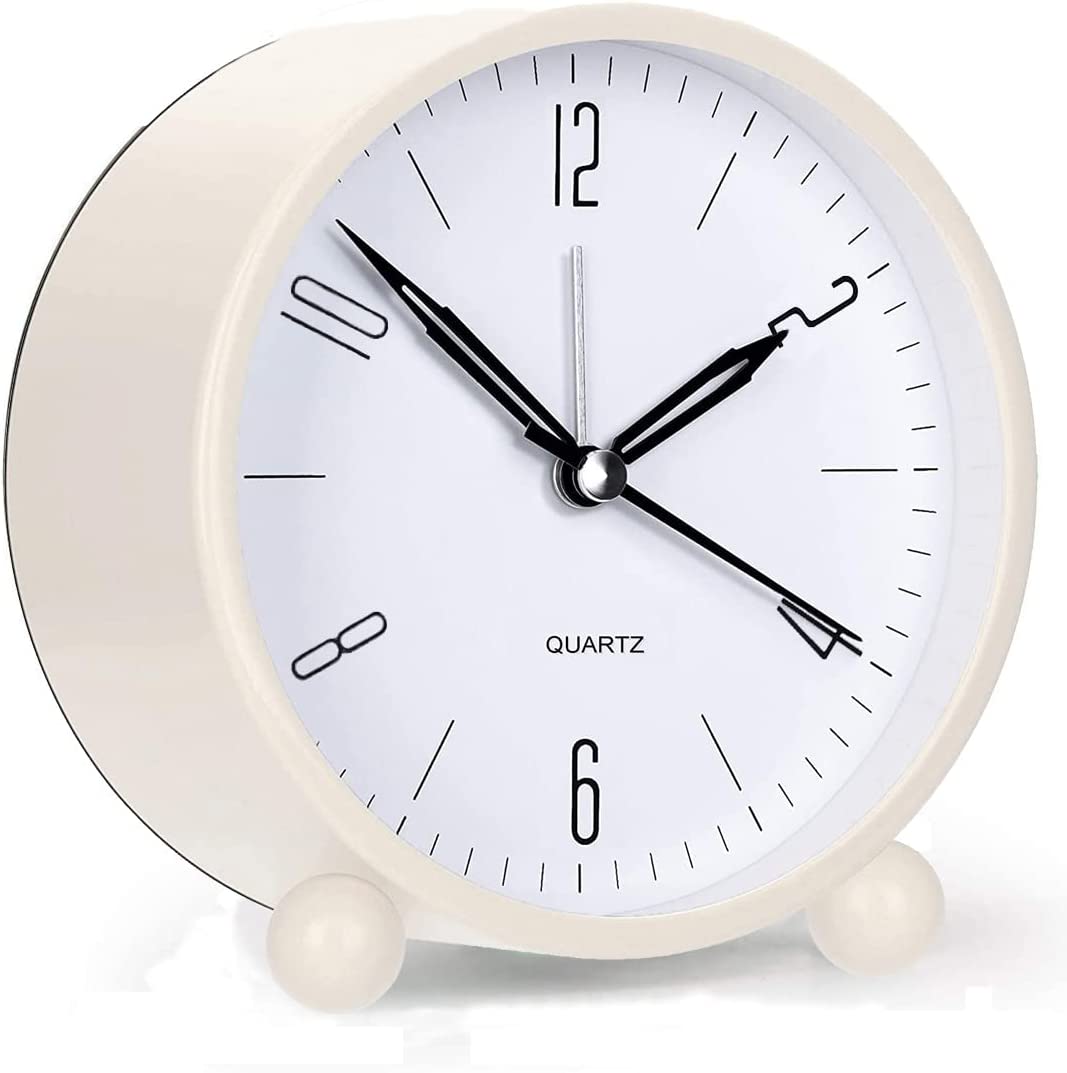 Stornfield | 4" Super Silent Non-Ticking Analog Clock with Nightlight