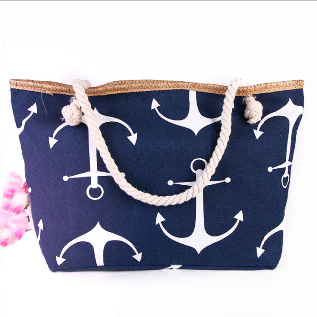 Large sailcloth bag with maritime anchor design Stornfield