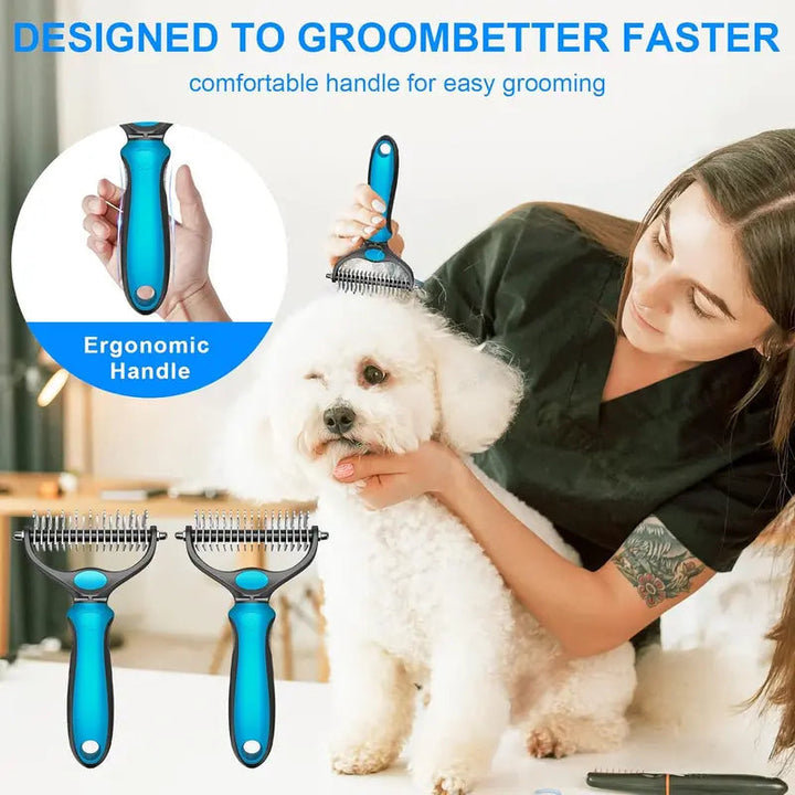 Double-sided pet grooming brush - End the hair chaos and enjoy quiet, cozy cuddle hours | Stornfield