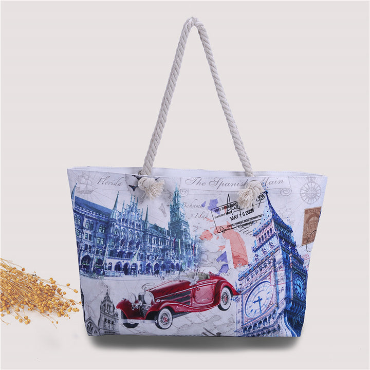 Large beach bag with nostalgic Paris motif Stornfield