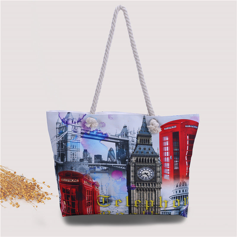 Beach bag in urban postcard design Stornfield
