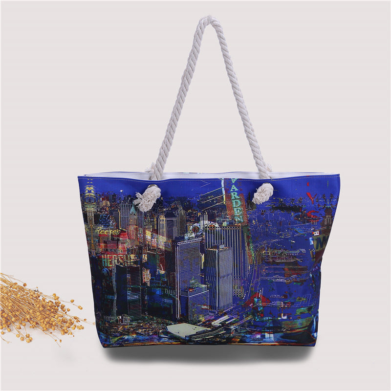 Beach bag in urban postcard design Stornfield