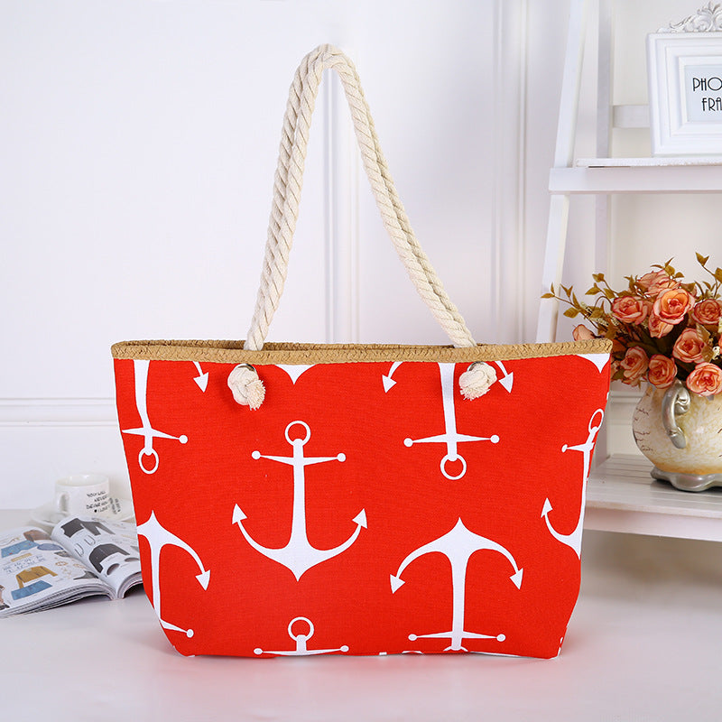 Large sailcloth bag with maritime anchor design Stornfield