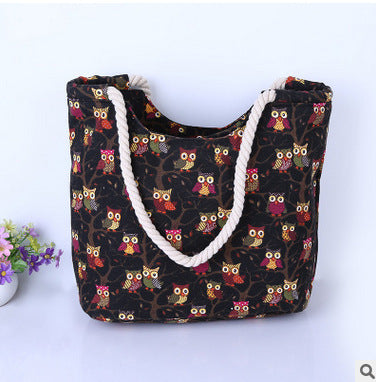 Beach bag with owl pattern Stornfield