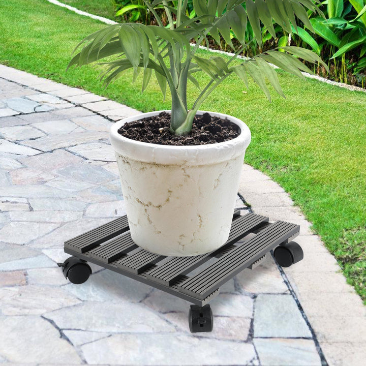 WPC Plant Roller Square with Wheels Load Capacity 80 kg | Stornfield