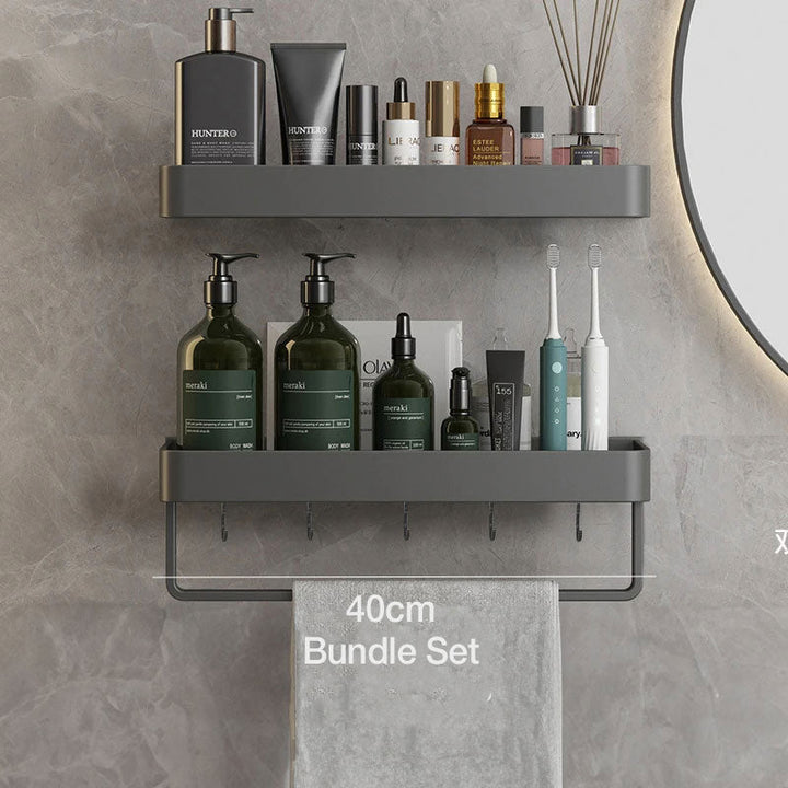 Stornfield | Contemporary and stylish grey bathroom shelving