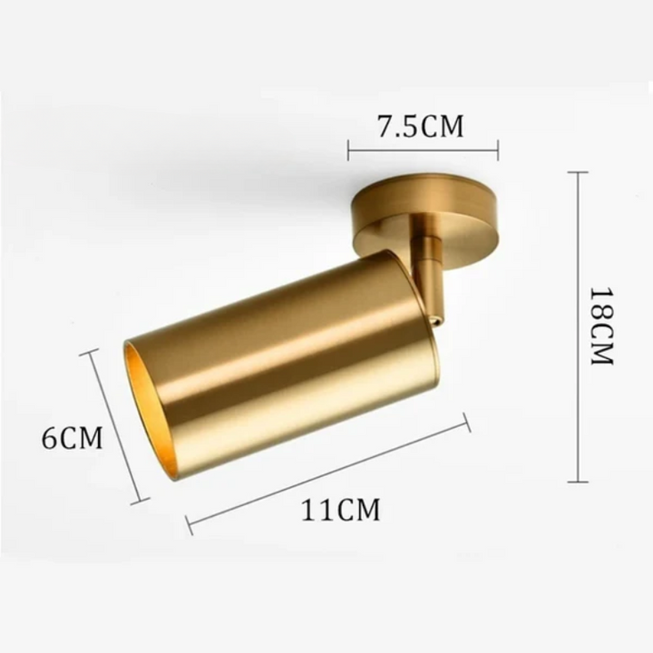 Modern swiveling LED ceiling light in gold – Adjustable lighting for living and working areas | Stornfield