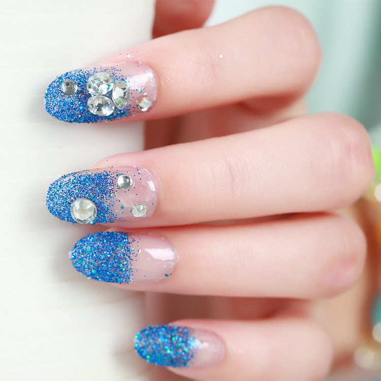 Glamorous Rhinestone-Studded Press-On Nails