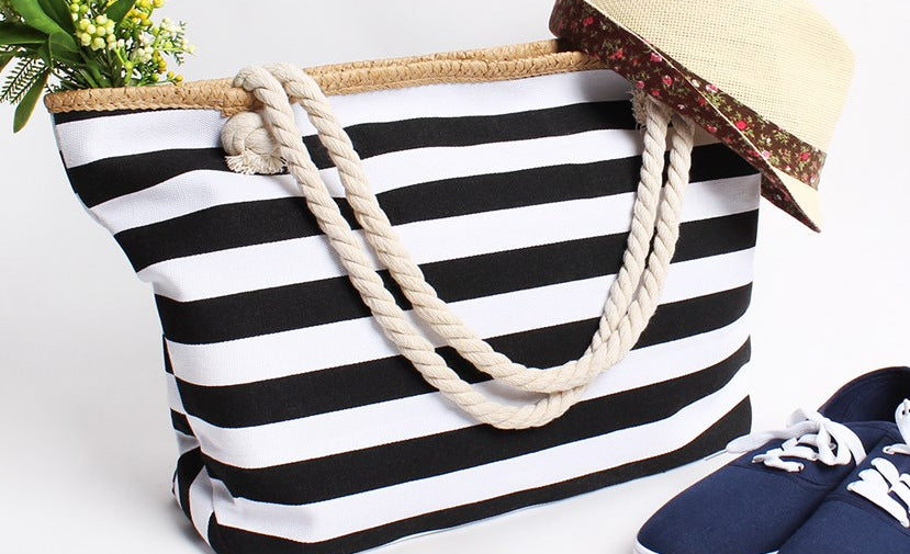 Large beach bag with maritime stripes Stornfield