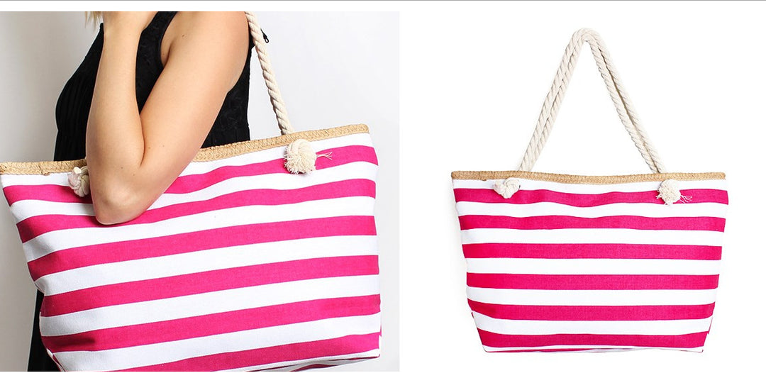 Large beach bag with maritime stripes Stornfield