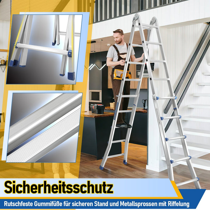 Telescopic ladder Multifunctional ladder 3 in 1 Aluminum ladder | Stornfield