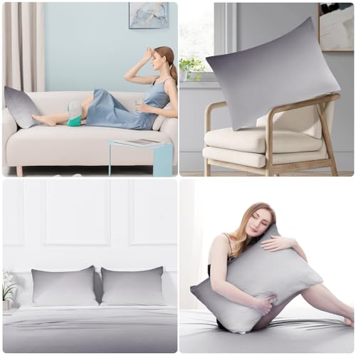 2 Pack Gray Cooling Pillowcases – Breathable, Soft, Skin & Hair Protecting | Stornfield