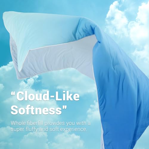 Cooling Comforter Absorbs Body Heat to Keep Cool, Double-Sided Cooling Blanket for Hot Sleepers  Cool Fabric Q-Max>0.5, Lightweight Summer Comforter Cold Blanket, Gradient Dark Blue | Stornfield
