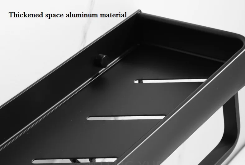 ALUMAX – Black Aluminum Corner Shelf without Drilling Stornfield