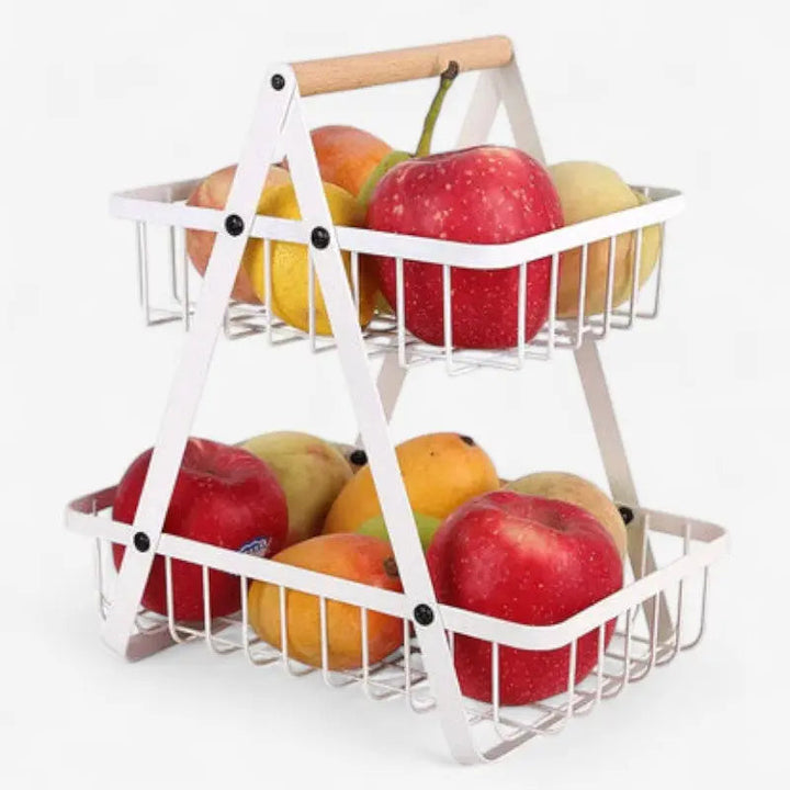 Storage basket with carrying handle & bead decoration | Stornfield