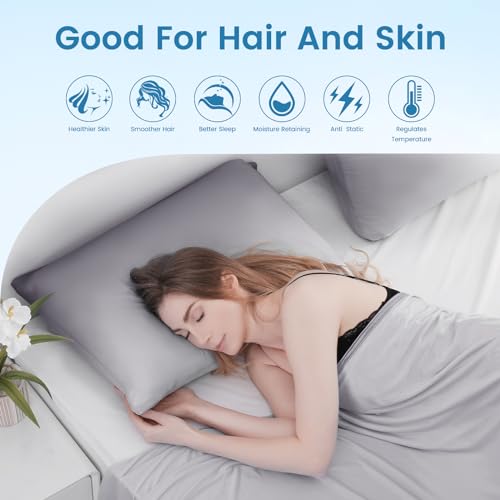 2 Pack Gray Cooling Pillowcases – Breathable, Soft, Skin & Hair Protecting | Stornfield