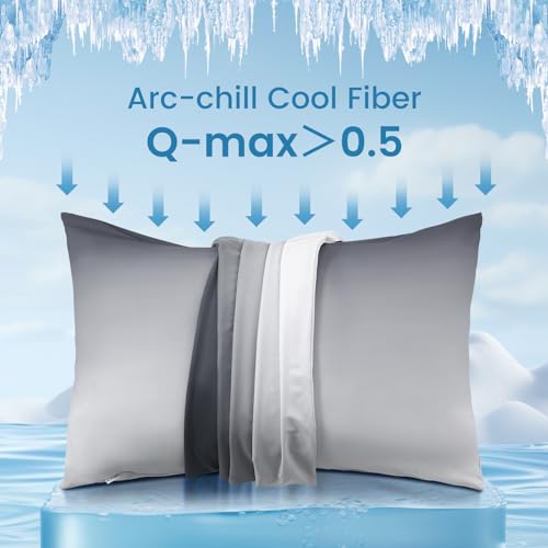 2 Pack Gray Cooling Pillowcases – Breathable, Soft, Skin & Hair Protecting | Stornfield