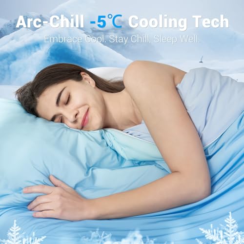 Cooling Comforter Absorbs Body Heat to Keep Cool, Double-Sided Cooling Blanket for Hot Sleepers  Cool Fabric Q-Max>0.5, Lightweight Summer Comforter Cold Blanket, Gradient Dark Blue | Stornfield