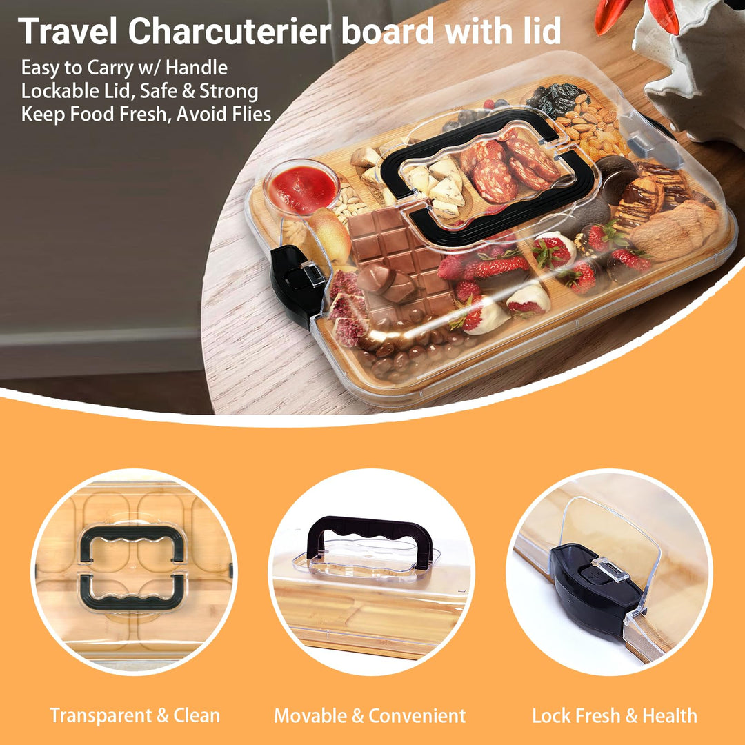 Bamboo serving tray with 6 compartments | Stornfield
