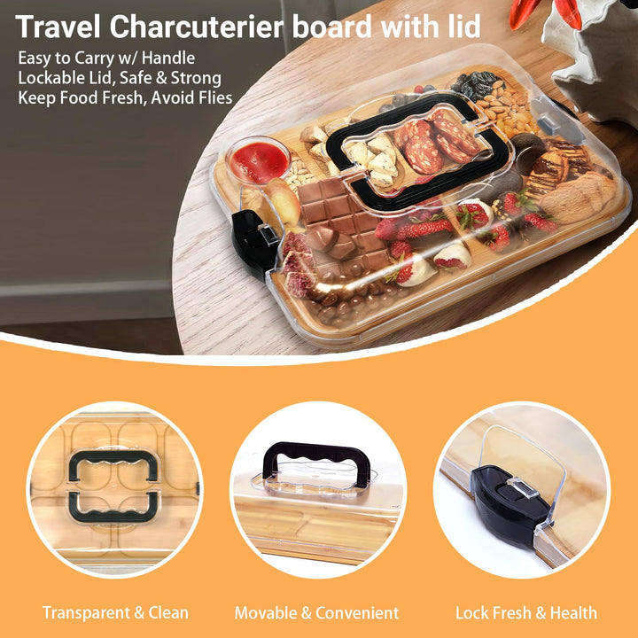 Bamboo serving tray with 6 compartments | Stornfield