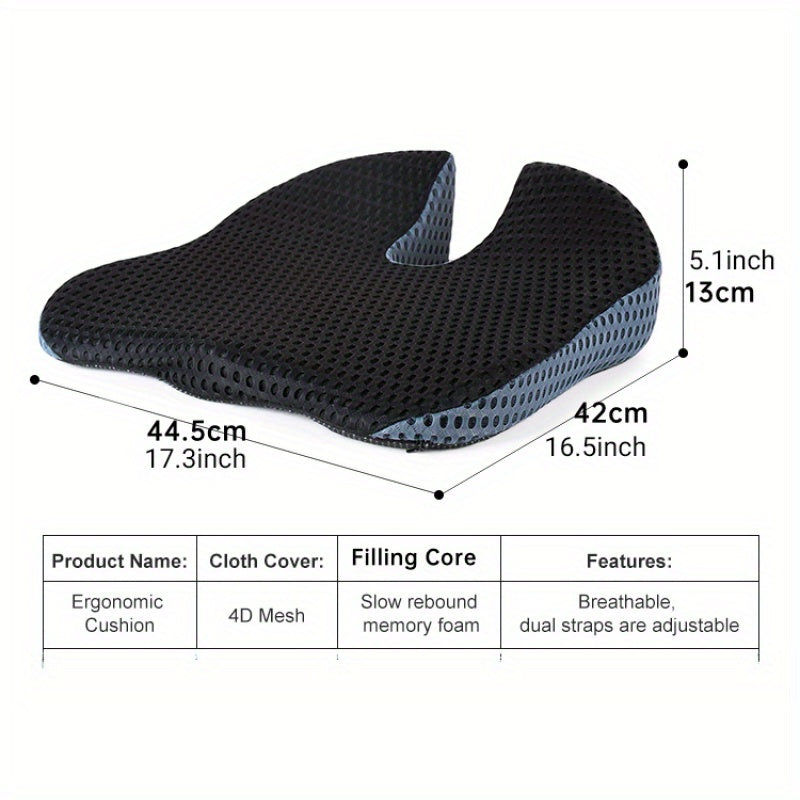 Stornfield | Ergonomic Seat Cushion Triacomfort | Triangular Shape with Memory Foam | Breathable & Pressure-Relieving | For Car & Office