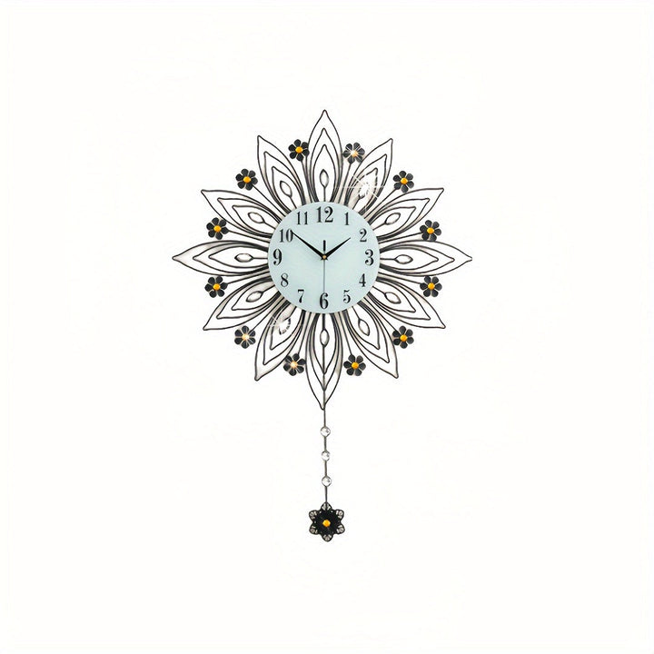 Elegant Floral Wall Clock with Luxurious Gold Accents | Stornfield