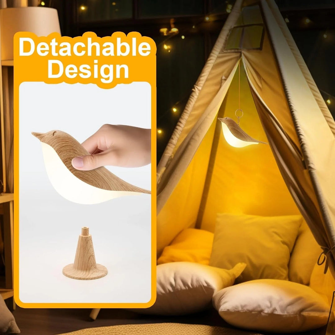 Stornfield | Touch Control Wooden Night Light - Rechargeable LED Bedside Lamp