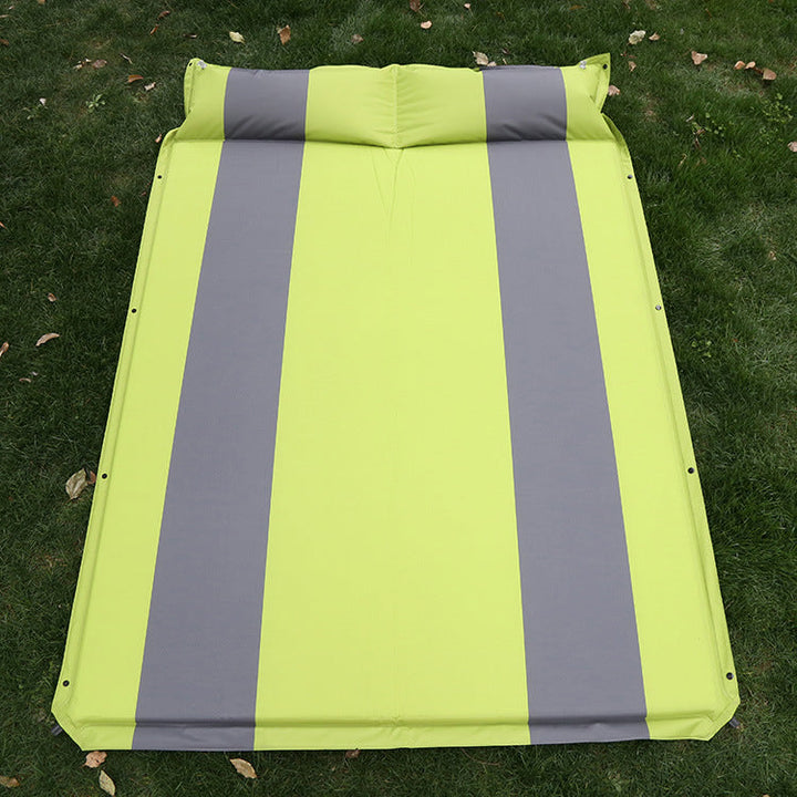 self-inflating double camping mattress with integrated headrest Stornfield
