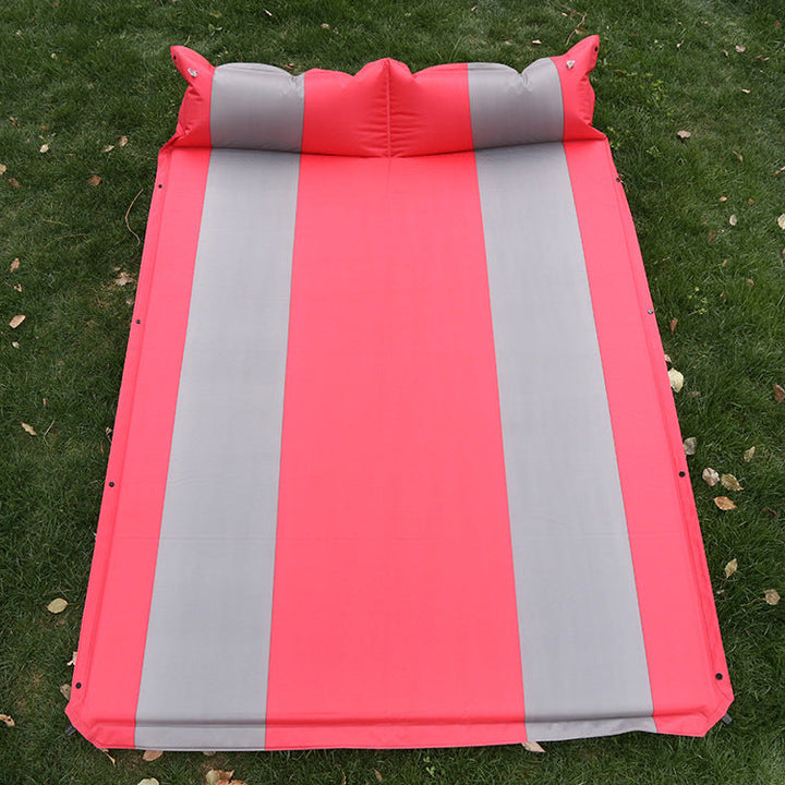 self-inflating double camping mattress with integrated headrest Stornfield