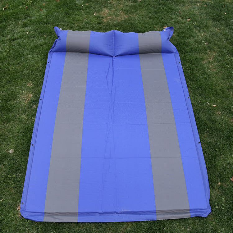 self-inflating double camping mattress with integrated headrest Stornfield