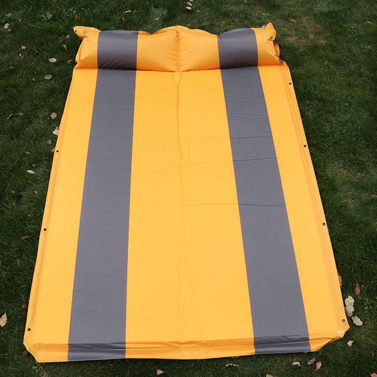 self-inflating double camping mattress with integrated headrest Stornfield
