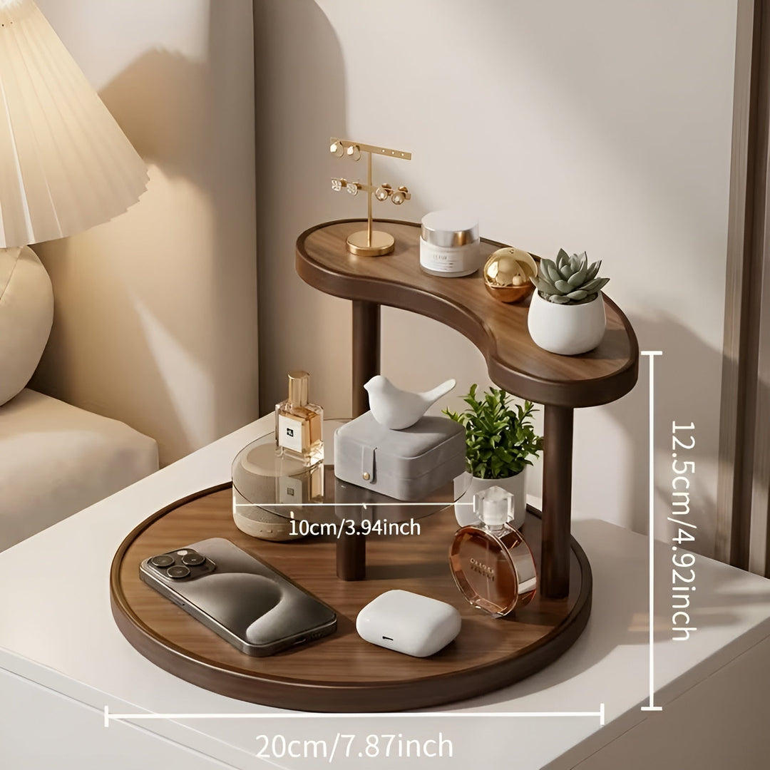 Rotating wooden makeup organizer - 3-tiered and staStornfielde | Practical storage for cosmetics | Stornfield