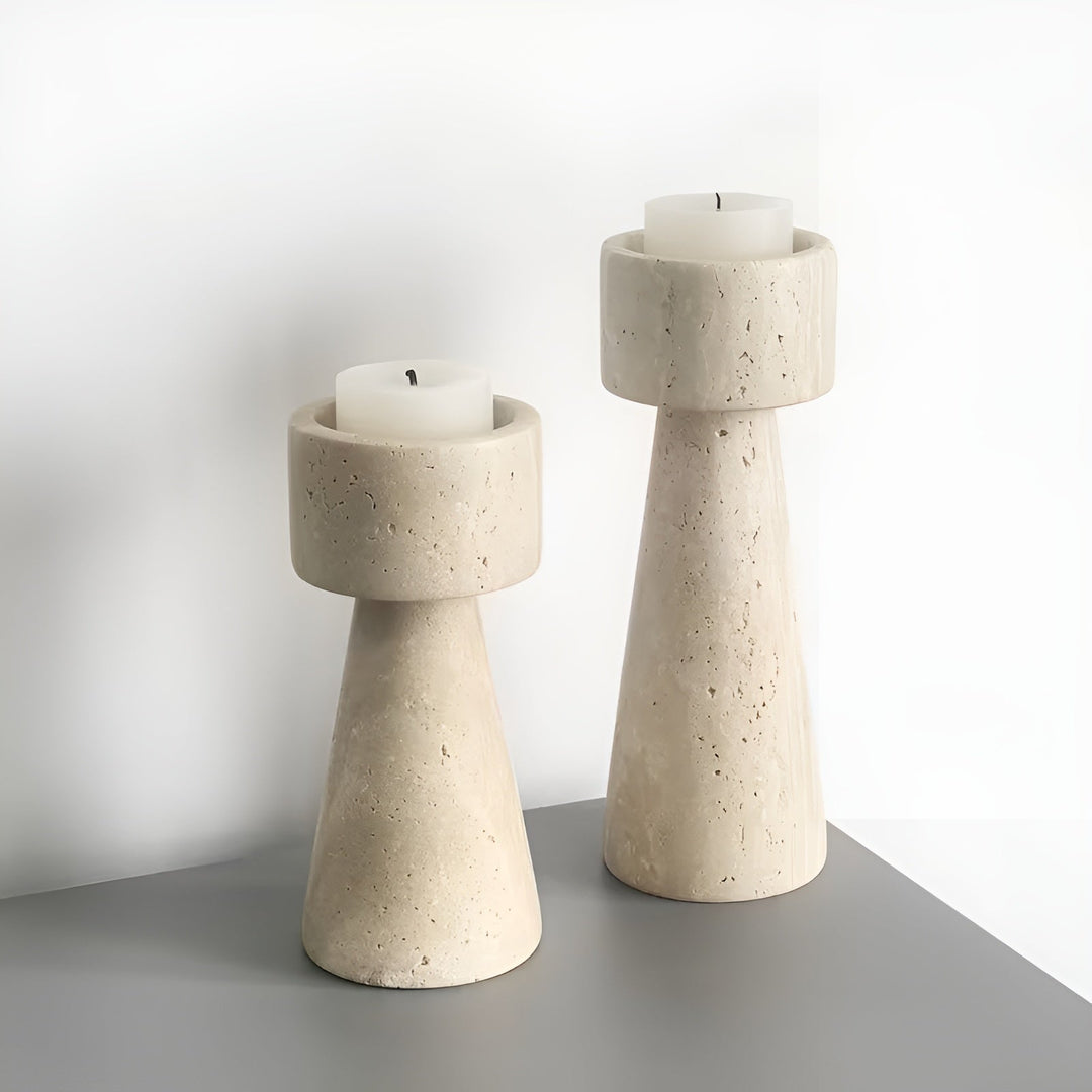 MarStornfielde candle holder made of natural stone – Elegant & Decorative | Polished for taStornfielde, wedding and living space | Stornfield