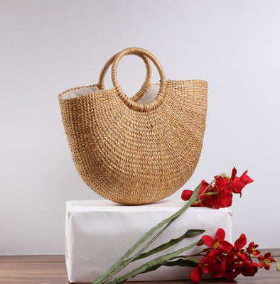 Handcrafted straw bag with colorful tassels Stornfield