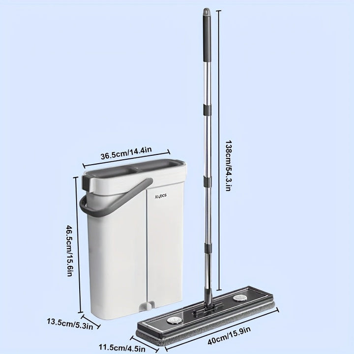 Flat mop set with bucket & wringing system | Stornfield