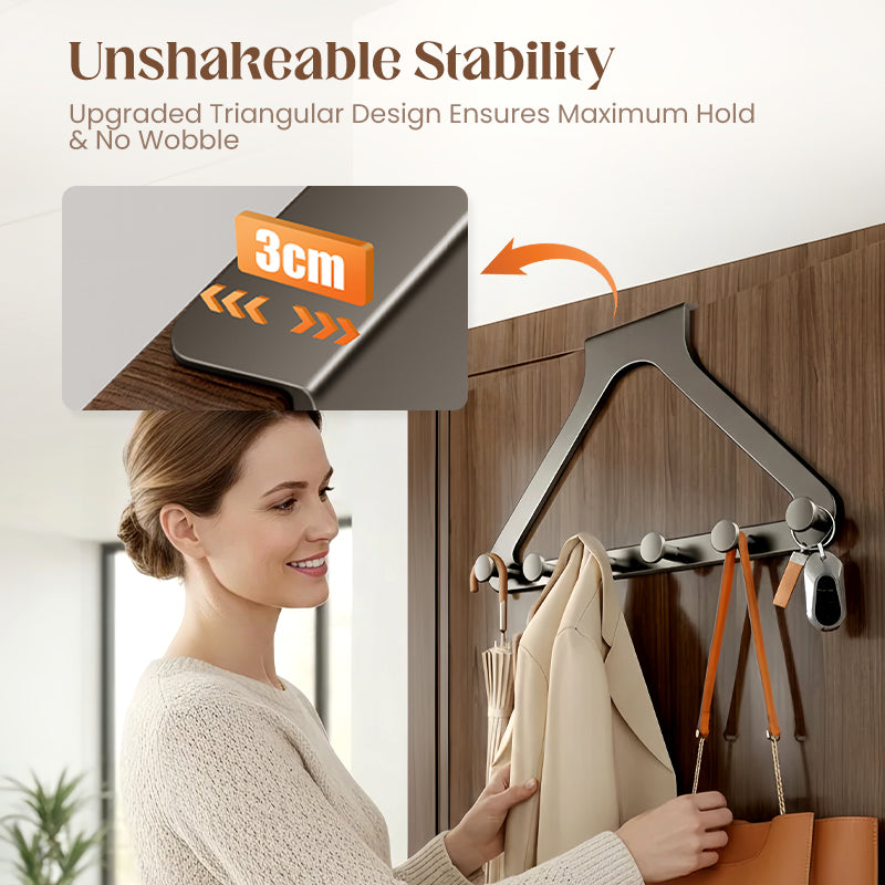 ClariHold Door Hook Rack — More space and organization, completely without drilling stress or door damage | Stornfield