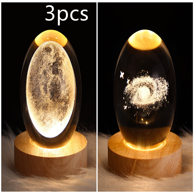 3D Galaxy Crystal Ball LED Night Light | Stornfield