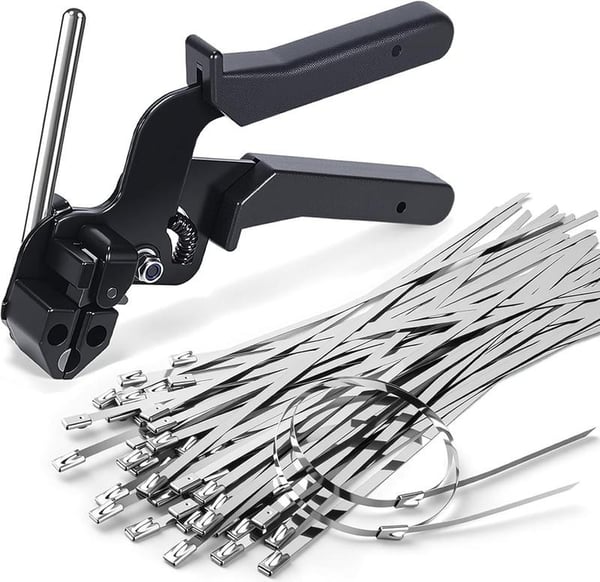 Stainless steel cable tie gun with 100 cable ties | Stornfield