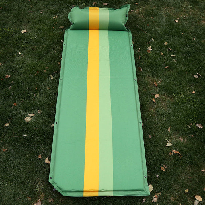 self-inflating camping sleeping pad with integrated pillow and insulated foam core Stornfield