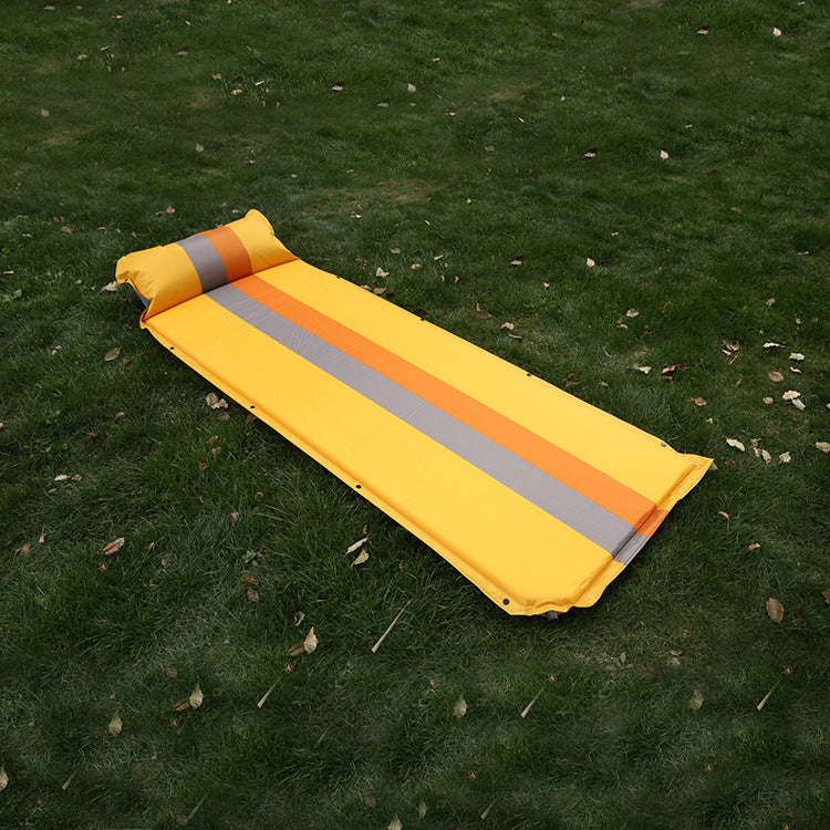 self-inflating camping sleeping pad with integrated pillow and insulated foam core Stornfield