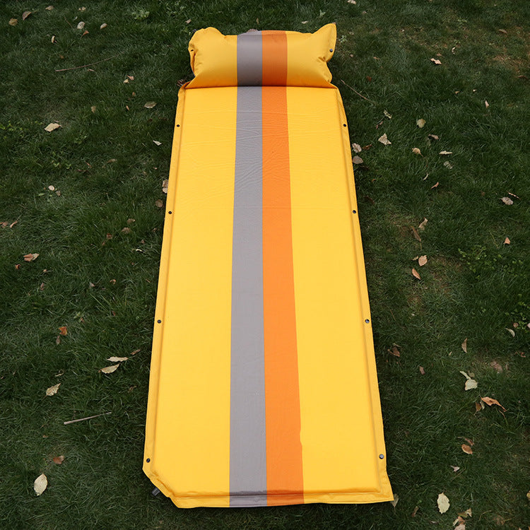 self-inflating camping sleeping pad with integrated pillow and insulated foam core Stornfield