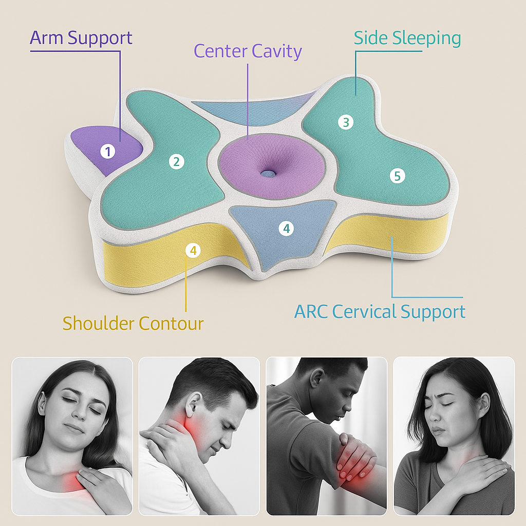 Butterfly Shaped Memory Foam Ergonomic Pillow | Stornfield