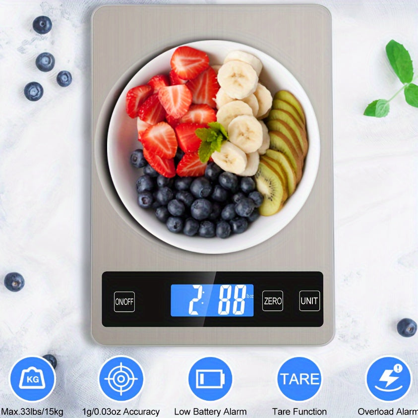 Digital kitchen scale 15 kg USB rechargeable | Stornfield