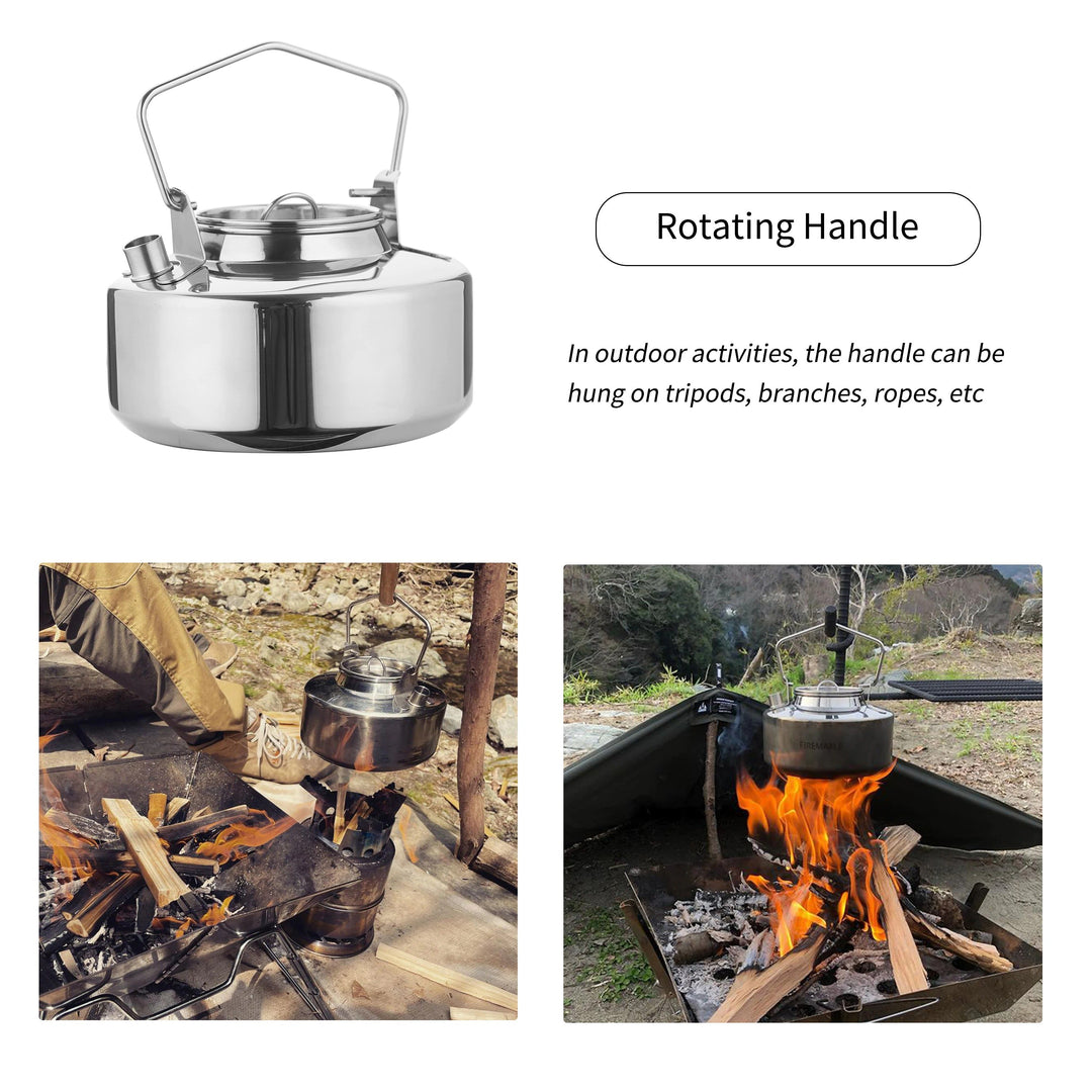 45.6oz Antarcti Stainless Steel Backpacking Camping Kettle Bushcraft Gear | Stornfield