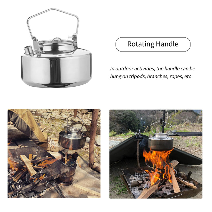 45.6oz Antarcti Stainless Steel Backpacking Camping Kettle Bushcraft Gear | Stornfield