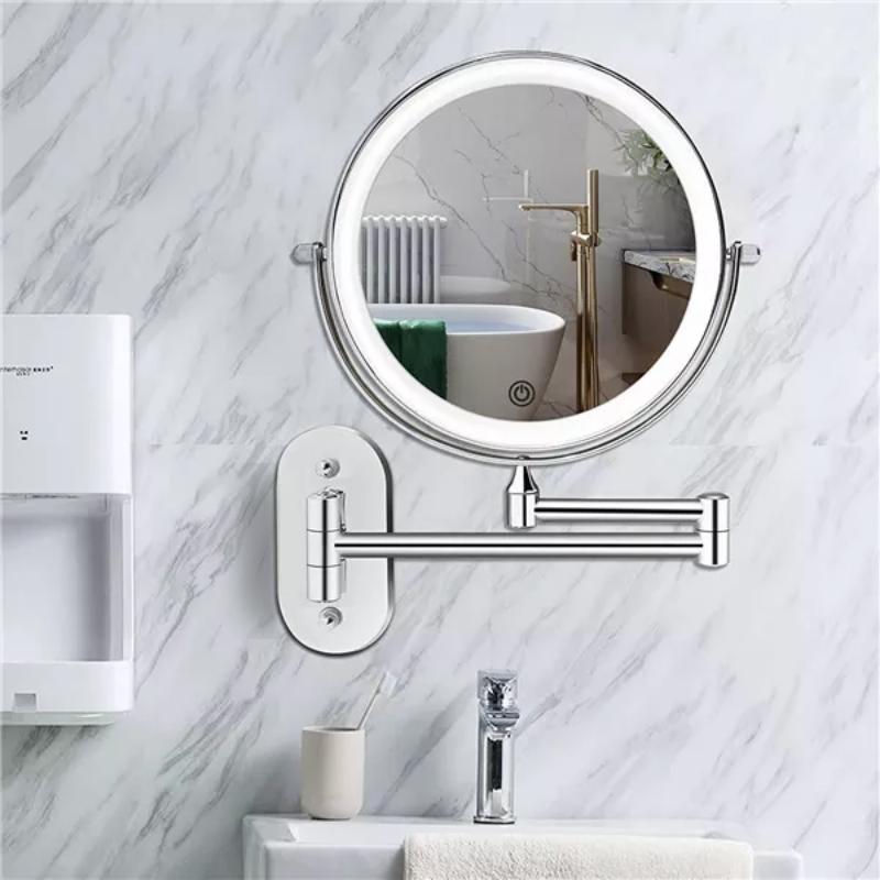 Illuminated wall mirror with 10x magnification and USB charging function | Stornfield