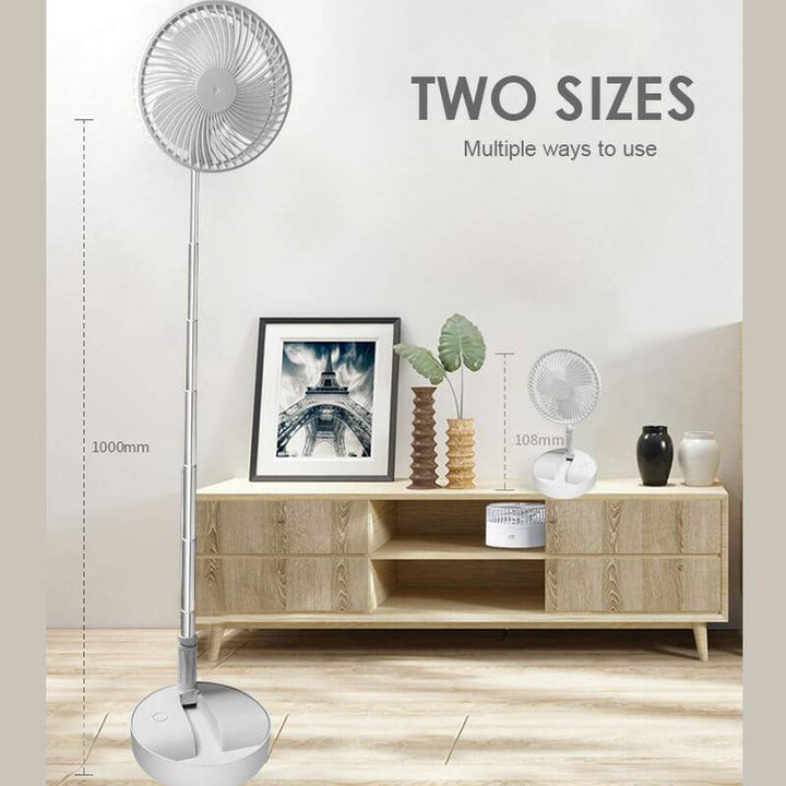 Rechargeable, foldable USB telescope fan – quiet, 180° adjustable, 4 speed levels, portable ✨ | Stornfield